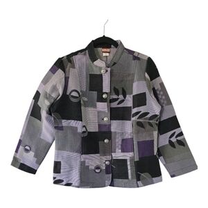 Tudor Court Women Art To Wear Patchwork Jacket PM Women 5Button Tapestry